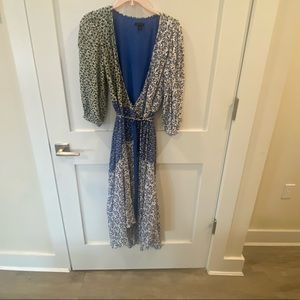Ann Taylor Floral Wrap Flare Dress Size 2